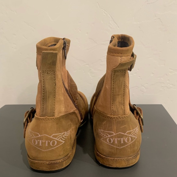 2020 OTTO ZONE Men's Genuine Leather Motorcycle Boots-Spring/Autumn/Beige - Picture 3 of 8